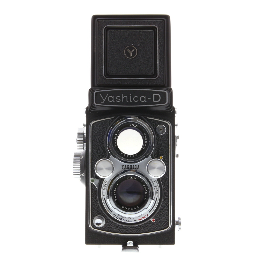 Yashica D Medium Format TLR Camera with 80mm F/3.5 Yashikor, Black with Black Leather (120 Film)