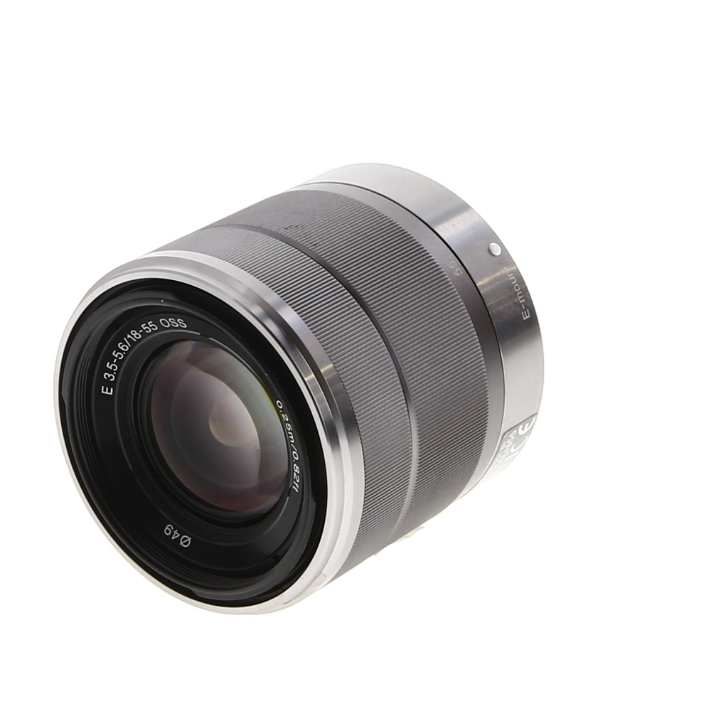 Sony E 18-55mm f/3.5-5.6 OSS Autofocus APS-C Lens for E-Mount, Silver | 49 | SEL1855