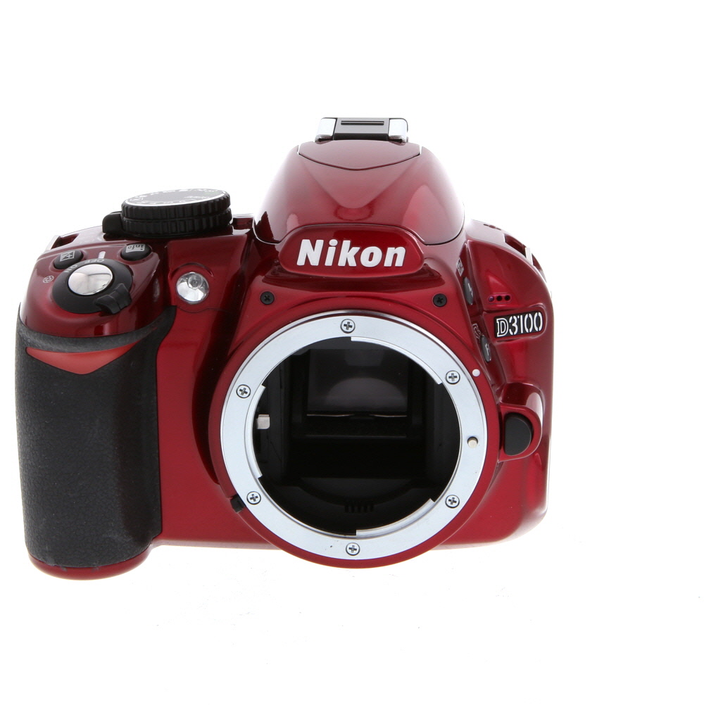 Nikon D3100 DSLR Camera Body, Red | 14.2MP