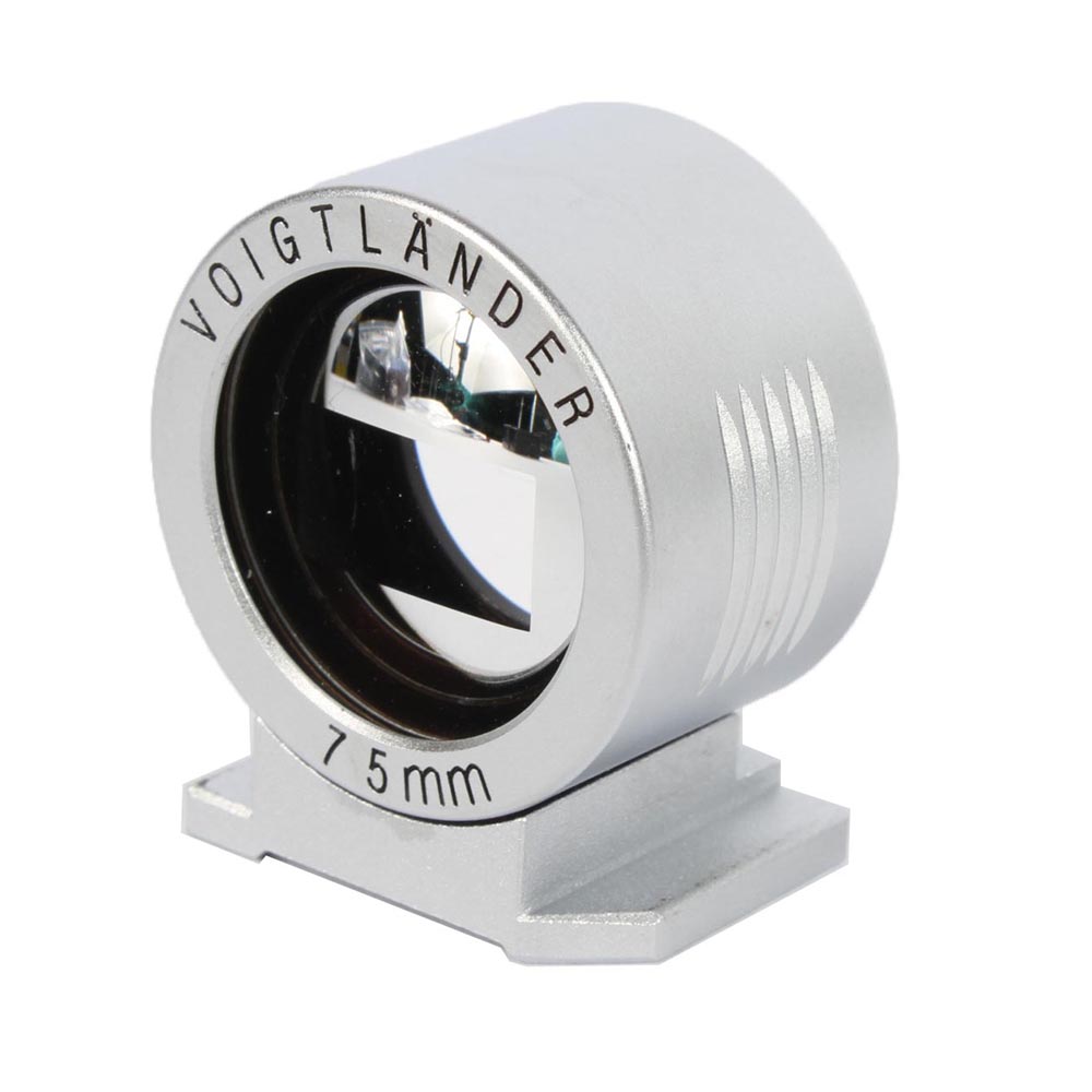 Voigtlander Brightline Finder for 75mm Lens, Silver Metal, Straight Sides, Round (2nd Version)