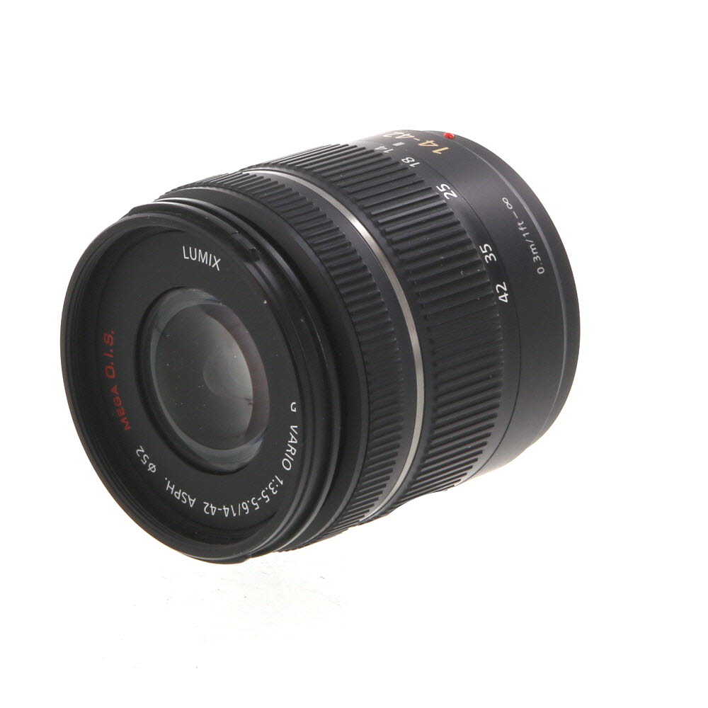Panasonic Lumix G Vario 14-42mm f/3.5-5.6 ASPH. Mega O.I.S. Lens for MFT (Micro Four Thirds), Black | 52