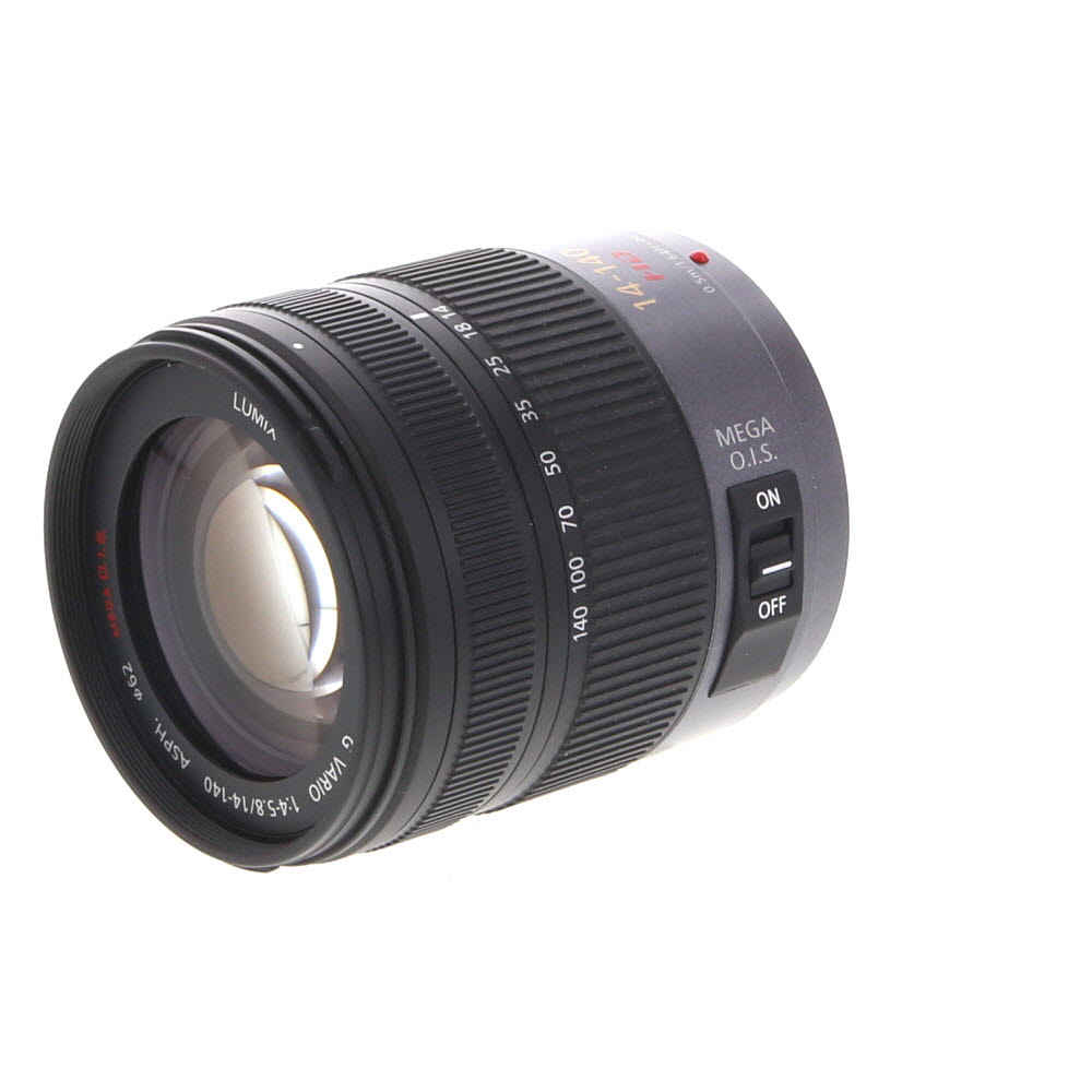 Panasonic Lumix G Vario 14-140mm f/4-5.8 ASPH. HD Mega O.I.S. Lens for MFT (Micro Four Thirds), Black/Dark Silver | 62