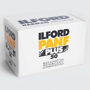 Ilford Pan F Plus 50 Black & White Negative Film, 35mm Roll, 36 Exposures, ISO 50
