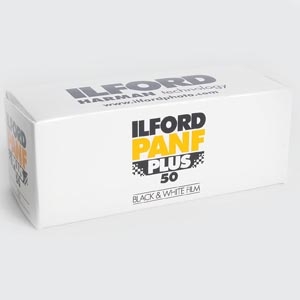 Ilford Pan F Plus 50 Black & White Negative Film, 120 Roll, ISO 50