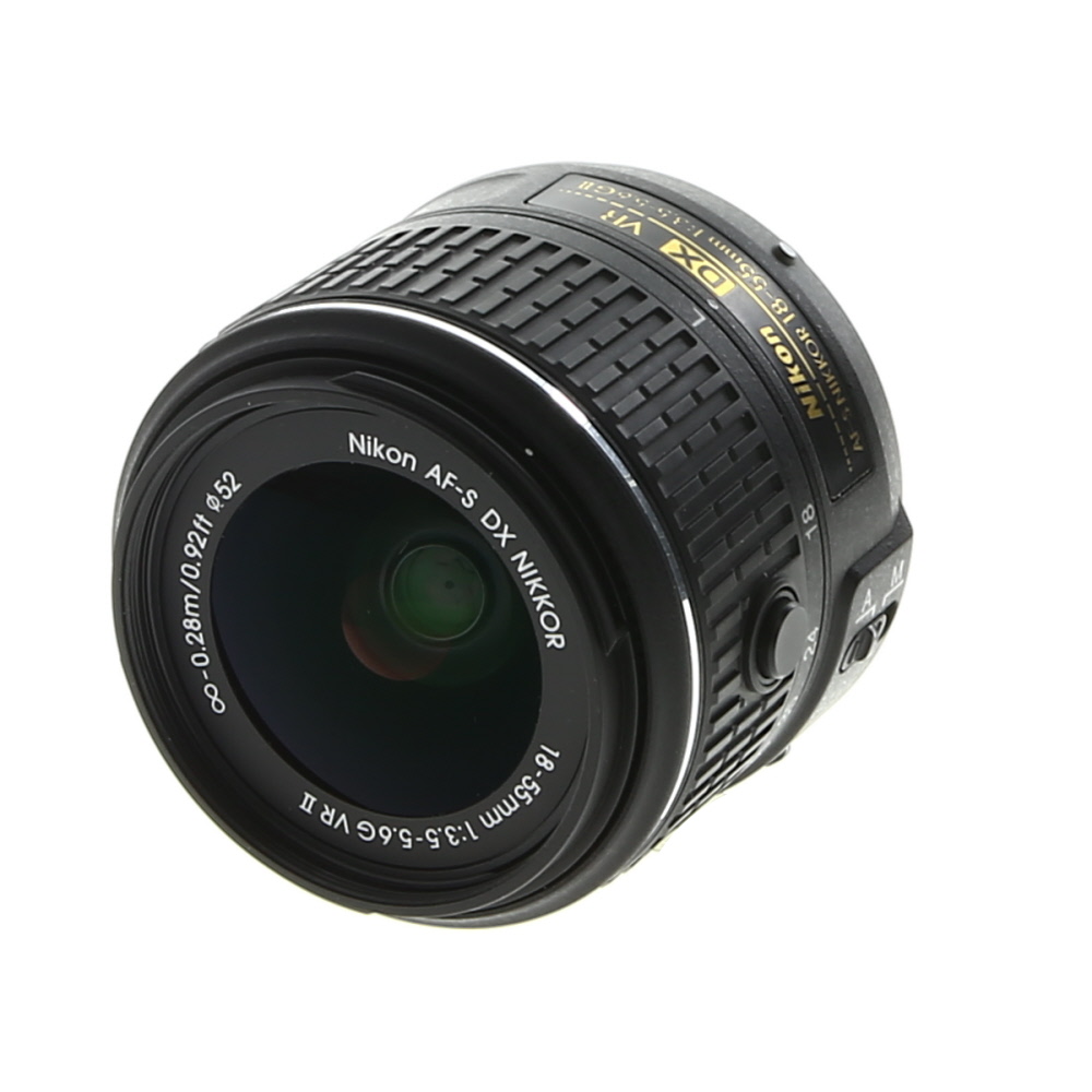 Nikon AF-S DX Nikkor 18-55mm f/3.5-5.6 G II VR Autofocus APS-C Lens, Black | 52