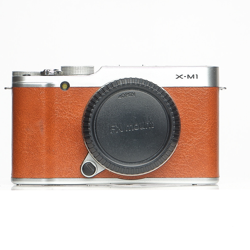 FUJIFILM X-M1 Mirrorless Camera Body, Silver/Brown Leatherette | 16.3MP