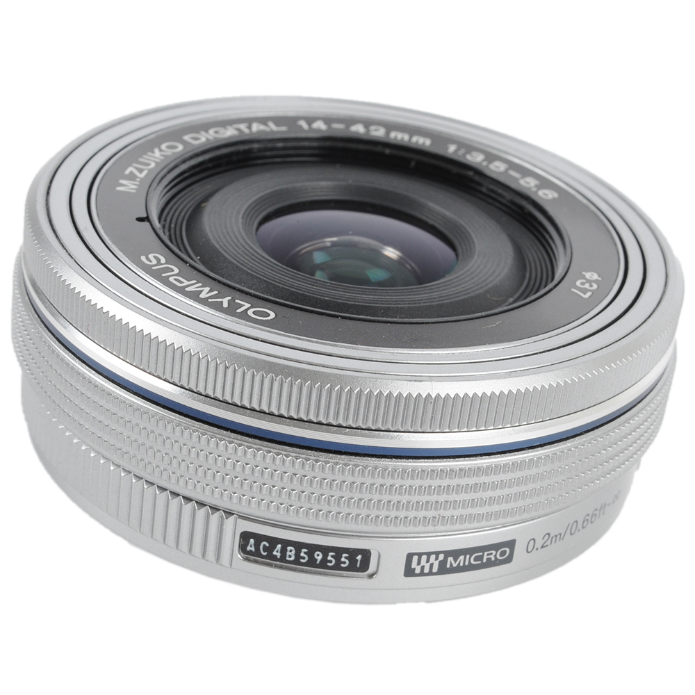 Olympus 14-42mm f/3.5-5.6 ED EZ MSC M.Zuiko Autofocus Lens for MFT (Micro Four Thirds), Silver | 37