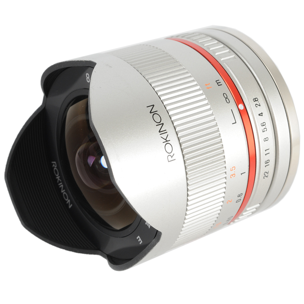 Rokinon 8mm f/2.8 UMC Fisheye II Manual Focus Lens for Sony E-Mount, Silver