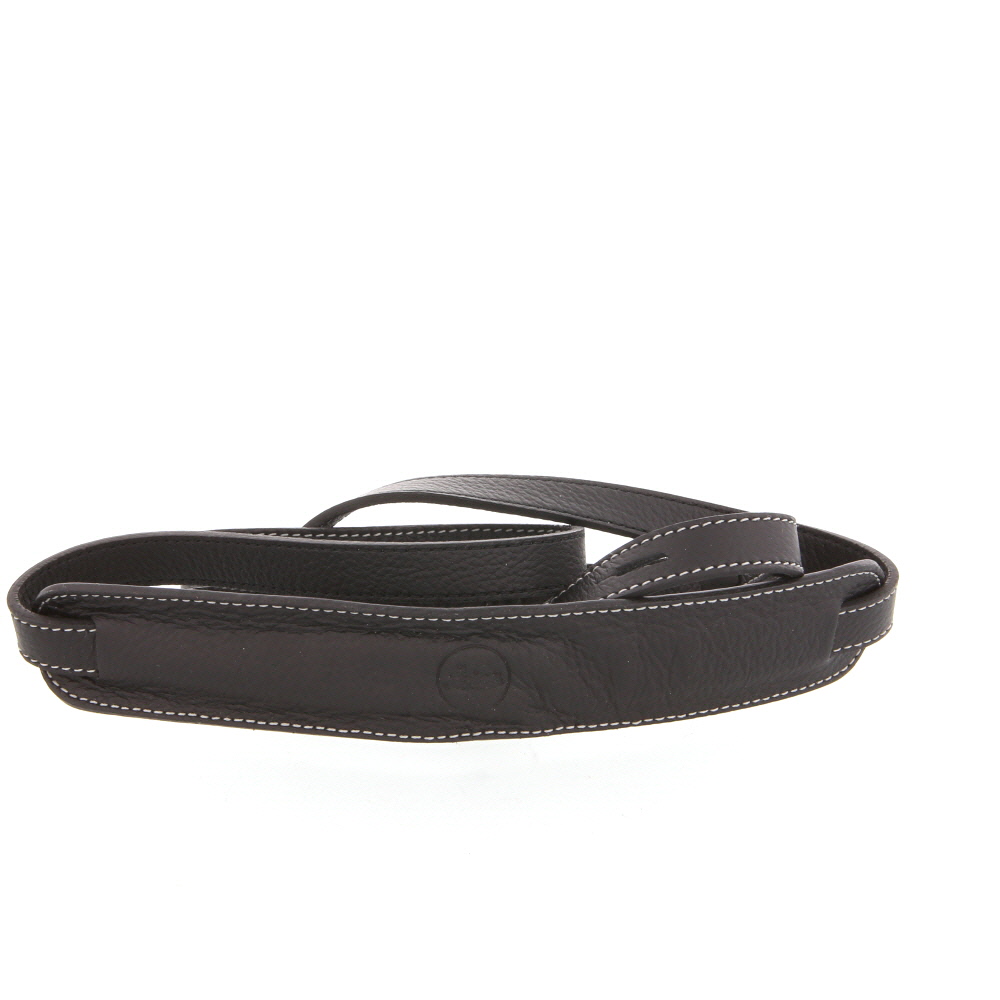 Leica Carrying Strap, Black Leather with .5 in Wide with 1 in. Pad, Metal Connector Rings (18776)