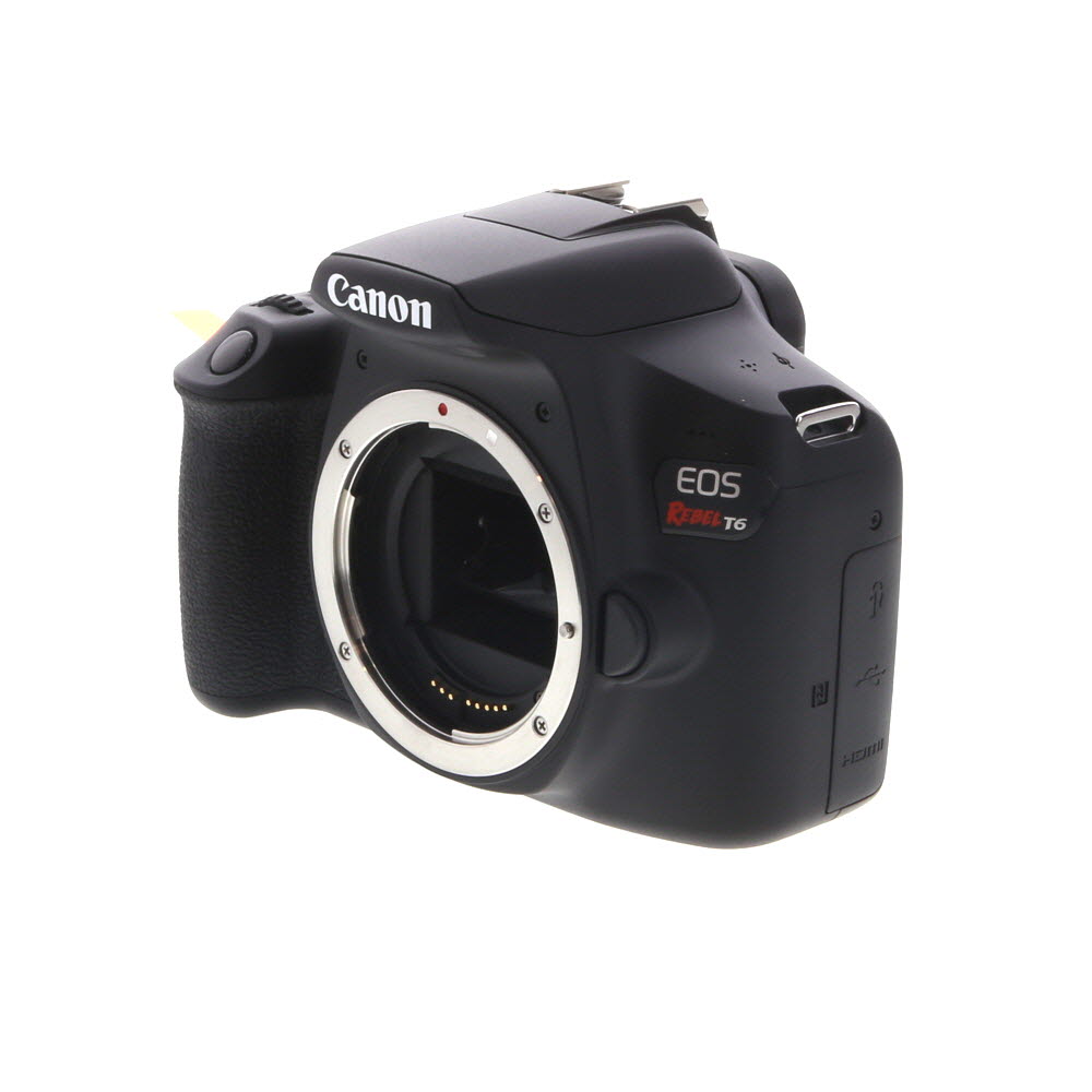 Canon EOS Rebel T6 DSLR Camera Body, Black | 18MP