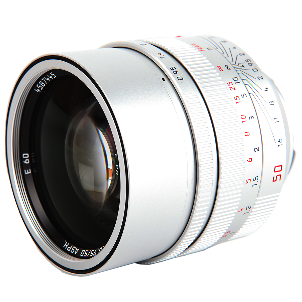 Leica 50mm f/.95 Noctilux-M ASPH. M-Mount Lens with Built-In Hood, Silver, 6-Bit | 60 | 11667