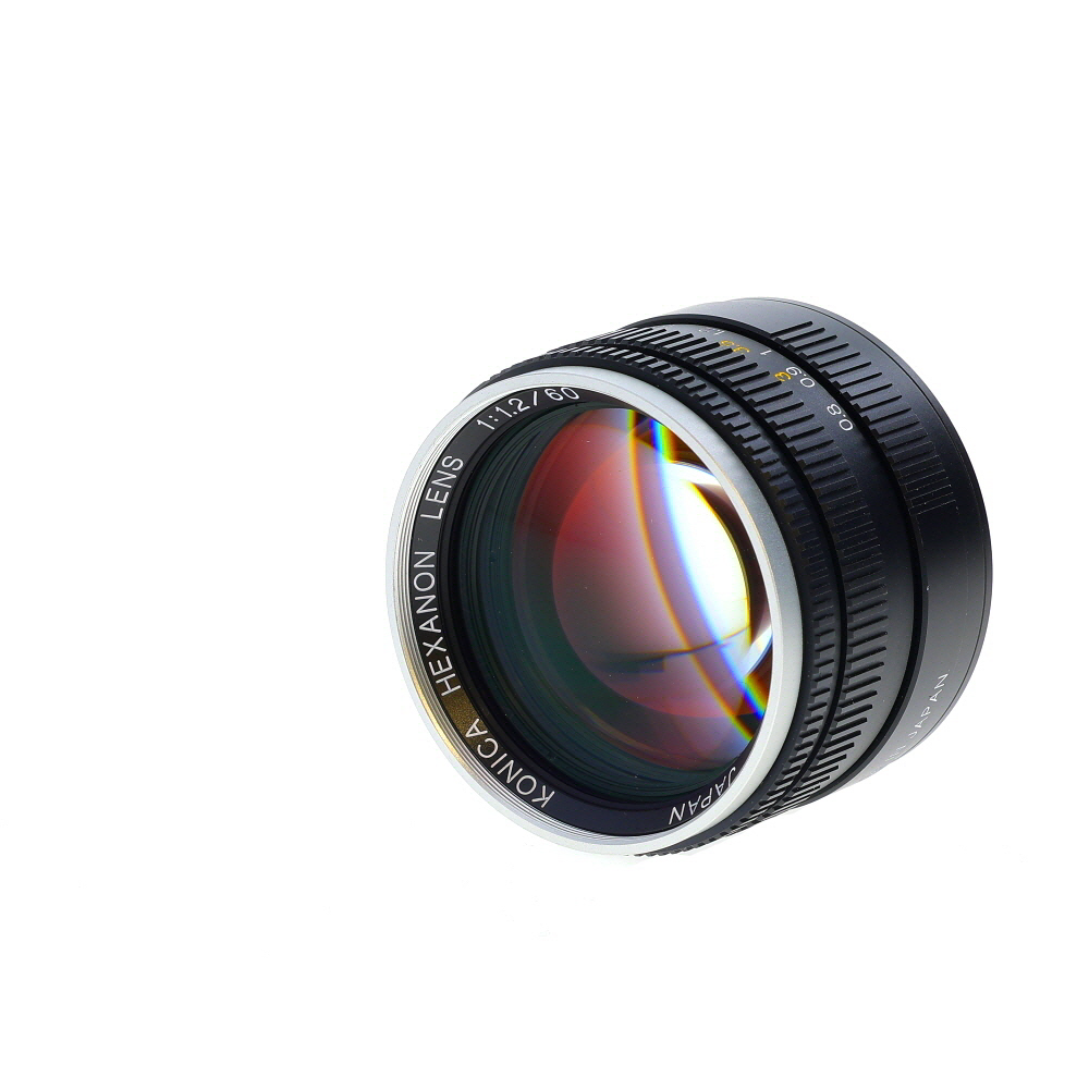 Konica 60mm f/1.2 Hexanon (Limited) Lens for M39 Leica Screw Mount, Black with Chrome Nose | 58