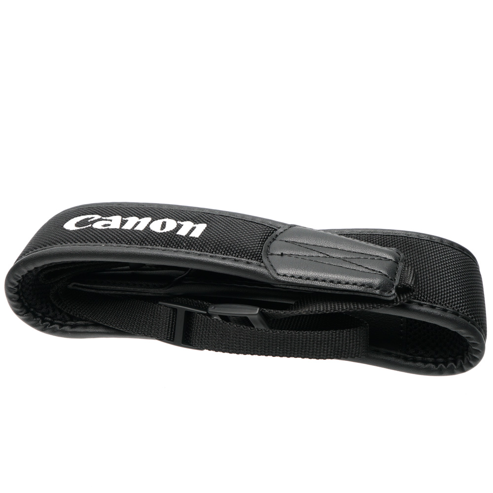 Canon Wide Lens Strap B, Black with Canon Stitched in Silver, 2.125 in.