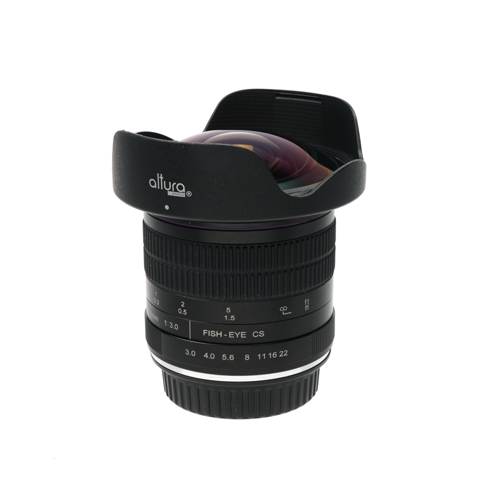 Altura Photo 8mm f/3 Fish-Eye CS Aspherical Manual APS-C Lens for Canon EF-S Mount