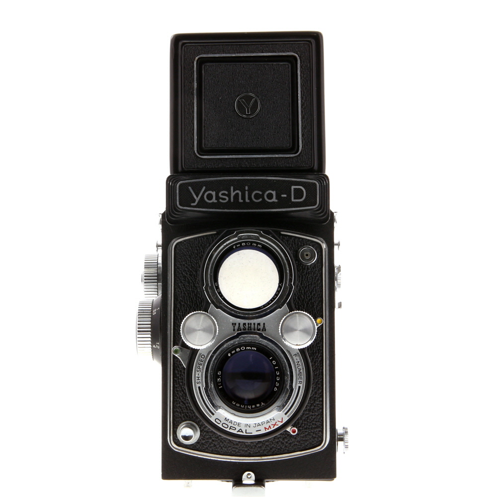 Yashica D Medium Format TLR Camera with 80mm f/3.5 Yashinon, Black with Black Leather (120 Film)