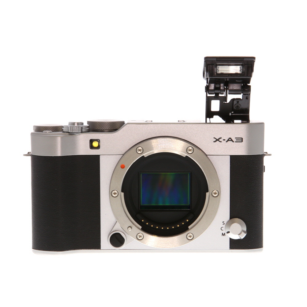 FUJIFILM X-A3 Mirrorless Camera Body, Silver/Black Leather | 24.2MP