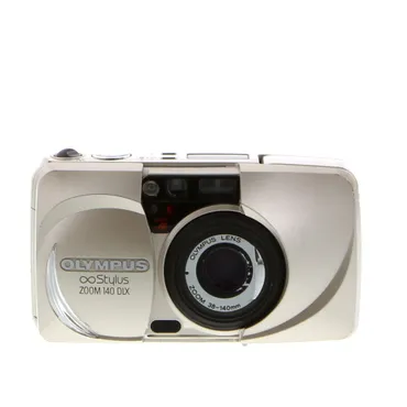 Olympus Infinity Stylus ZOOM 140 DLX All Weather, Panorama, Quartz Date 35mm Camera, Champagne with 38-140mm Lens