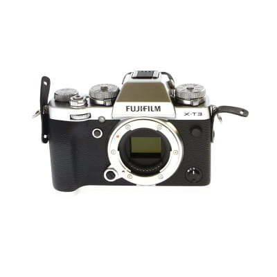FUJIFILM X-T3 Mirrorless Camera Body, Silver | 26.1MP | with EF-X8 Flash