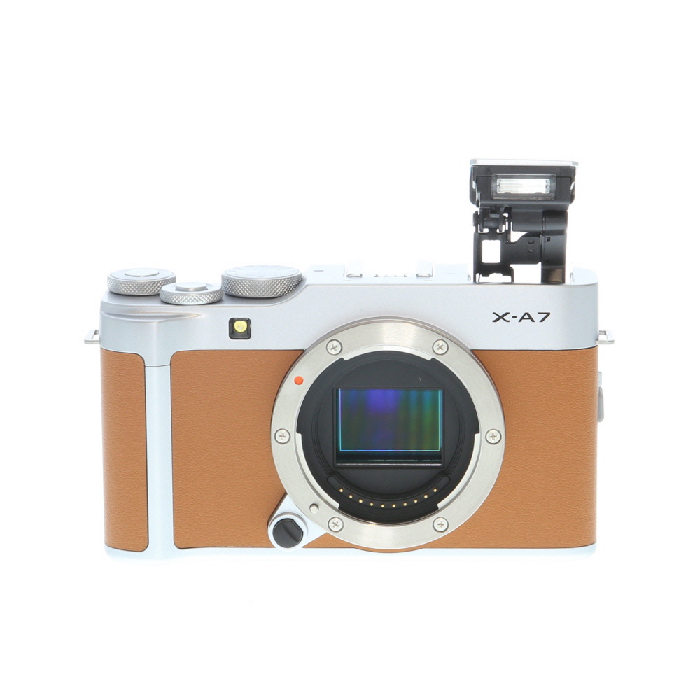 FUJIFILM X-A7 Mirrorless Camera Body, Silver/Camel Leather | 24.2MP