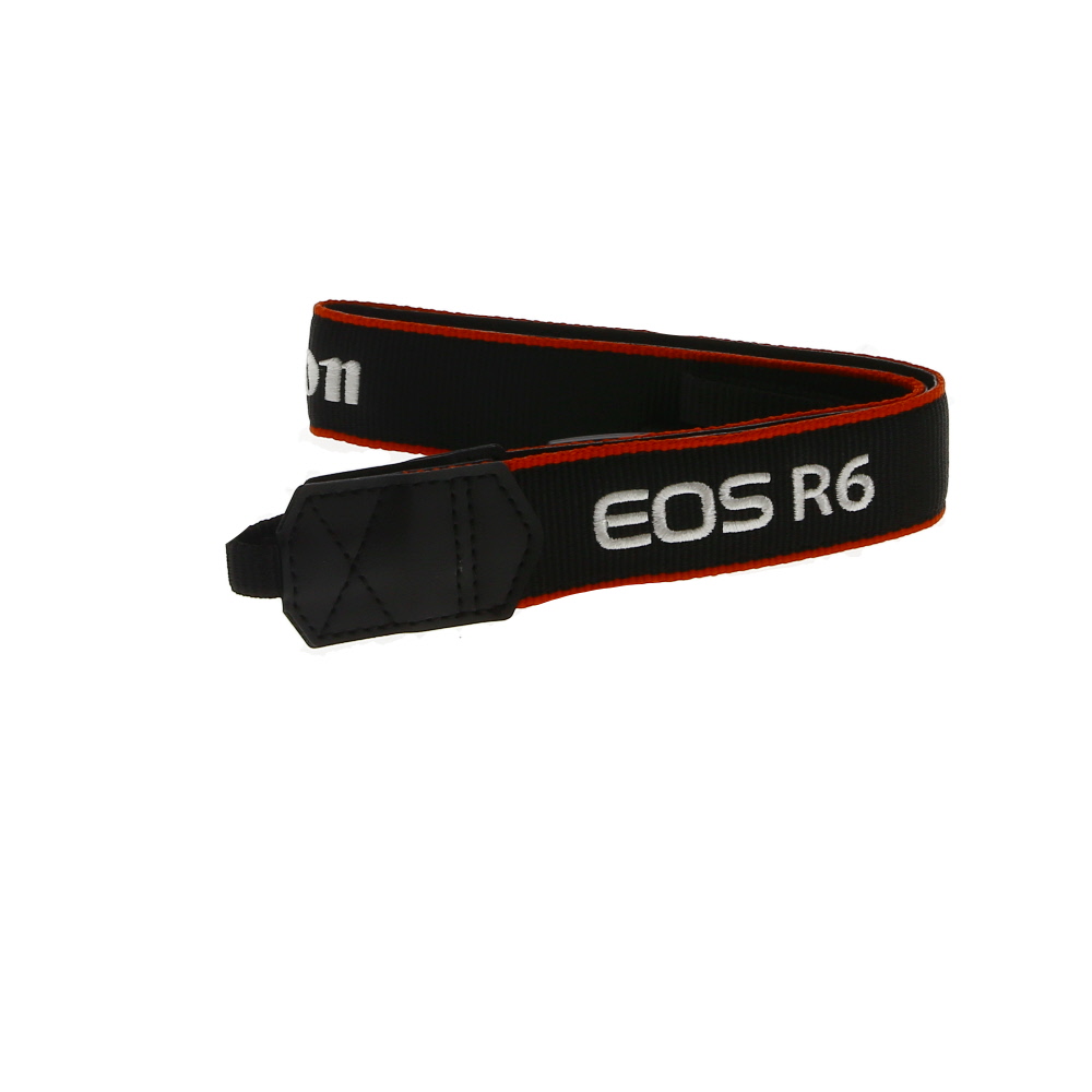 Canon ER-EOSR6 Neck Strap, Black/Red Edge with EOS R6 Stitched in Silver, 1.25 in.