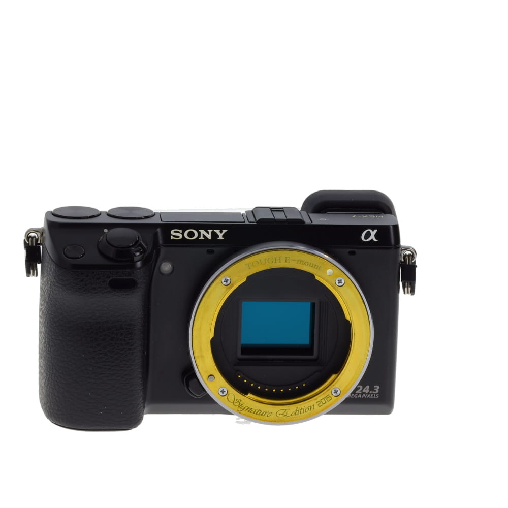 Sony NEX-7 Mirrorless Camera Body, Black | 24.3MP | with Fotodiox Gold TOUGH Signature Edition 2015 Mount
