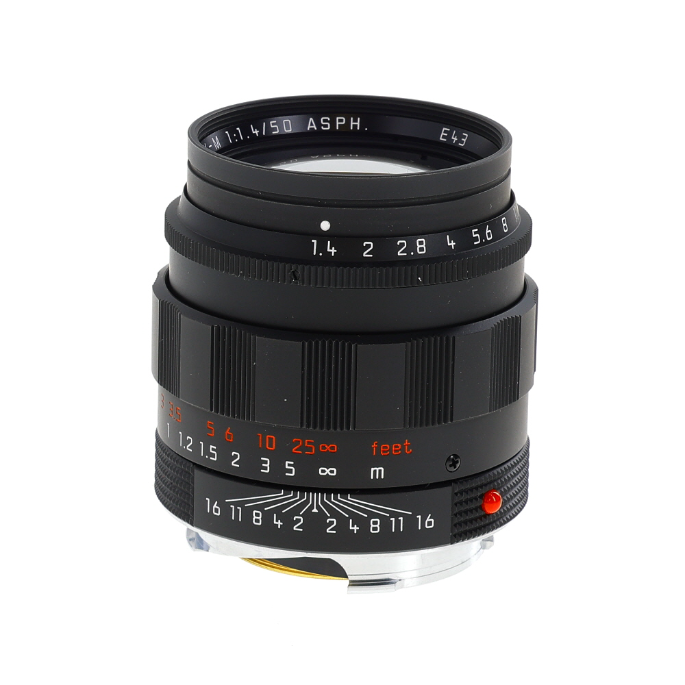 Leica 50mm f/1.4 Summilux-M ASPH. M-Mount Lens, Portugal, Black Chrome Finish, 6-Bit | E43 | 11715