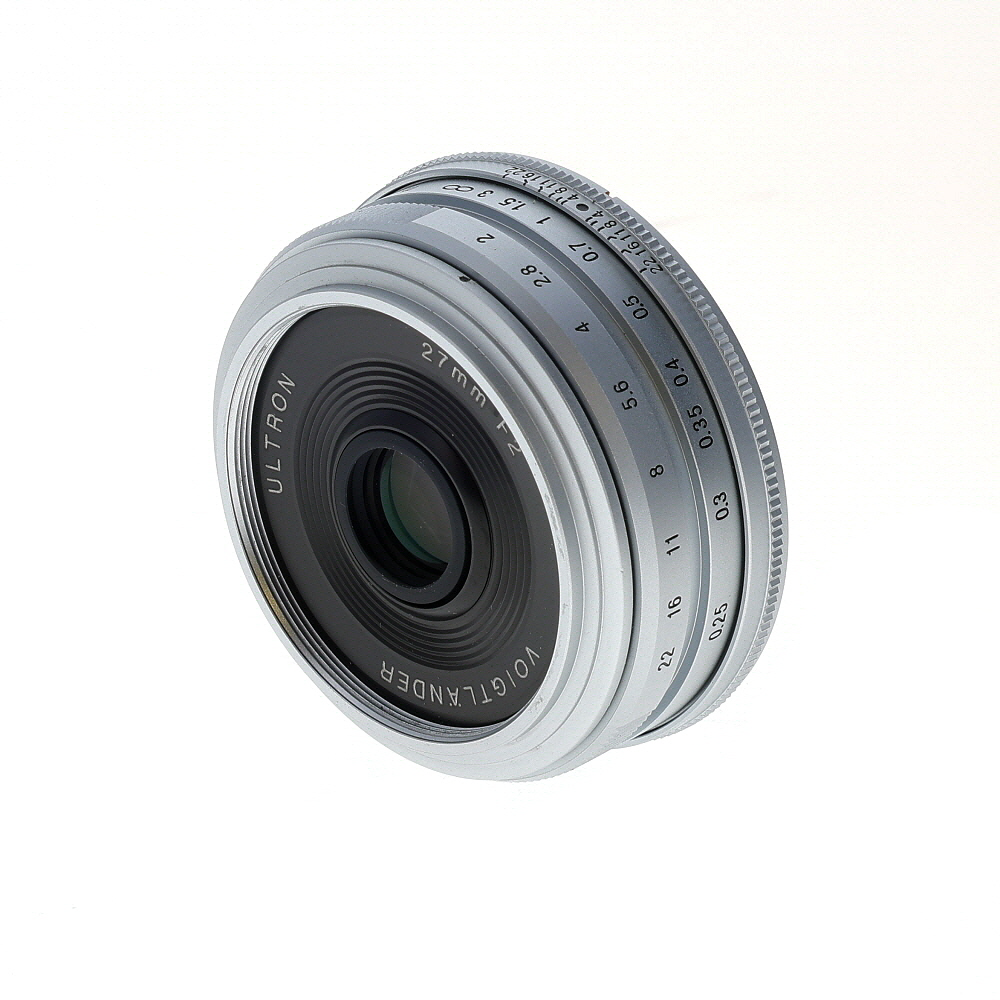 Voigtlander 27mm f/2 Ultron APS-C Lens for FUJIFILM X-Mount, Silver | 43