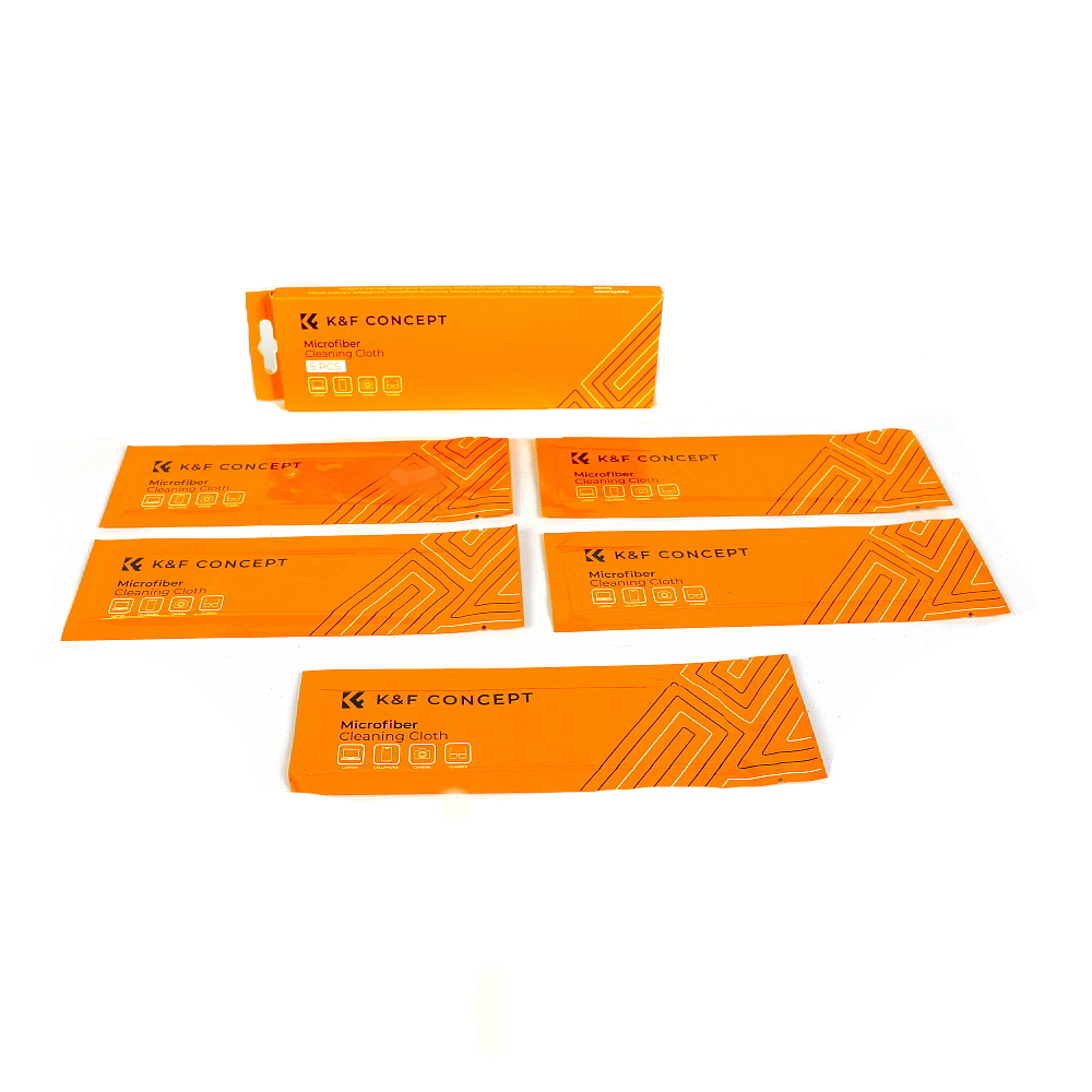 K&F Concept Microfiber Cleaning Cloth Pack, 5x Cloths, 6x6 in.
