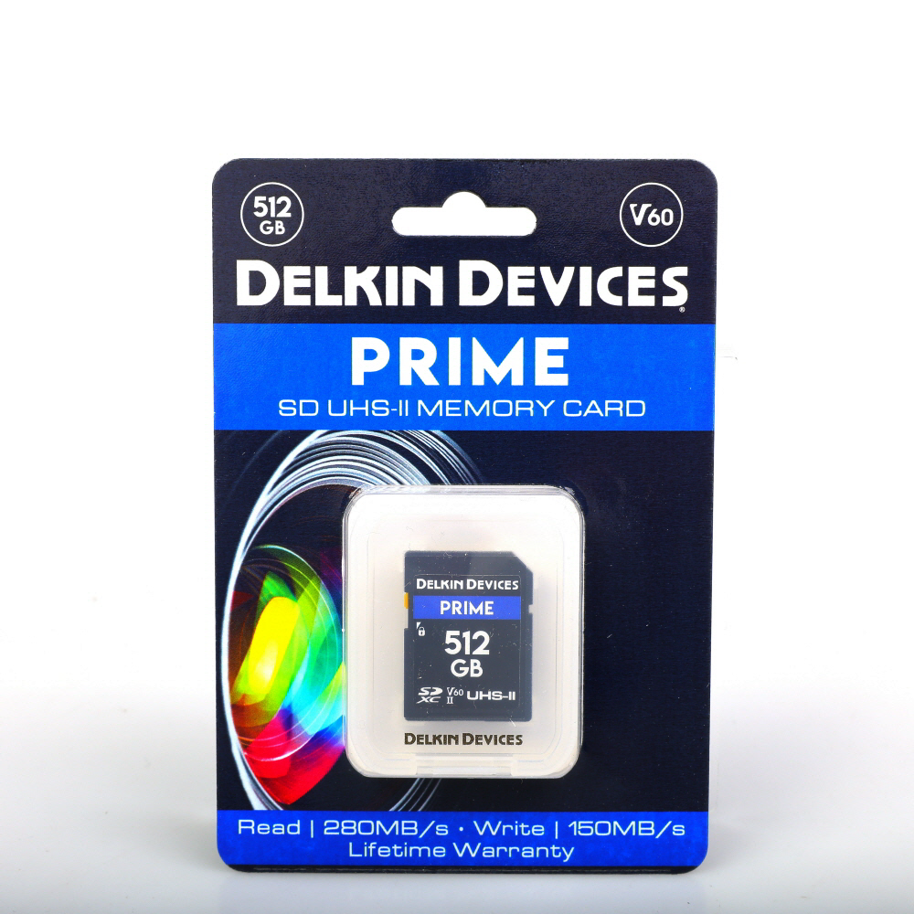 Delkin Devices PRIME 512GB SDXC 280/150 MB/s UHS-II Class 10 U3 V60 Memory Card
