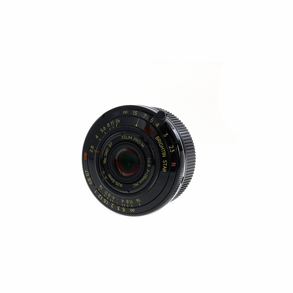 Brightin Star 28mm f/2.8 XSlim Pro-M Manual Pancake Lens for Leica M-Mount, Black Paint | 25.5