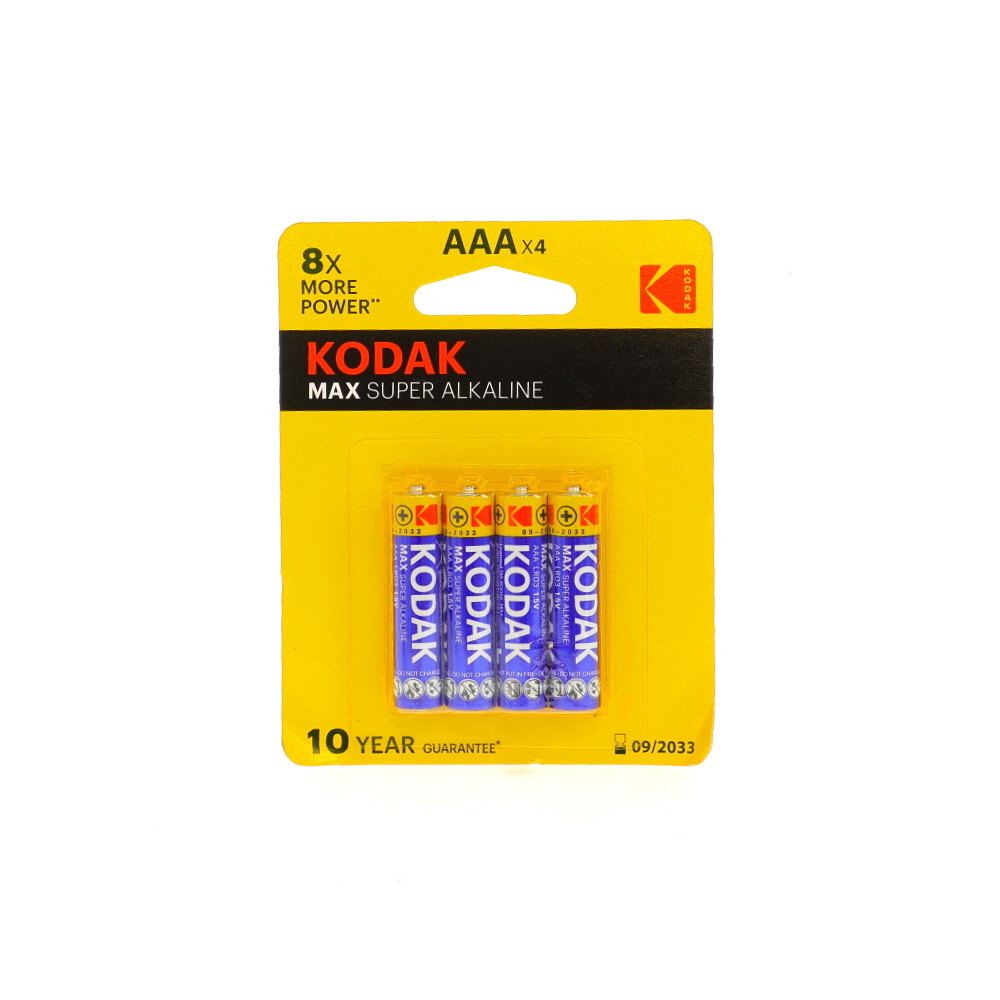 AAA 1.5V Alkaline Kodak MAX Super Battery (4 Pack)
