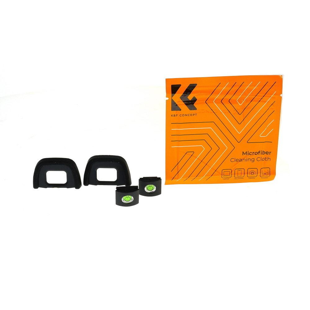 K&F Concept Replacement Viewfinder Eyecup for Nikon DK-23 + Shoe Bubble Level (2 of Each Pack)