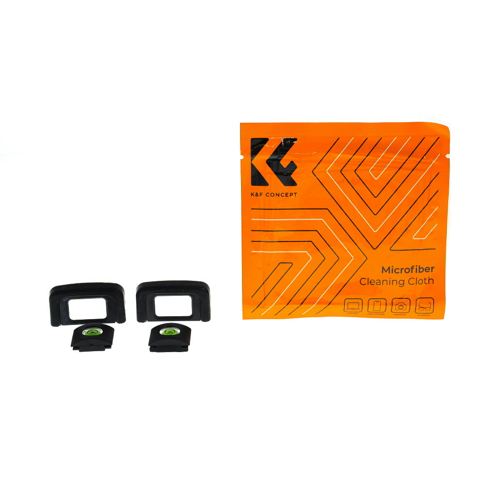 K&F Concept Replacement Viewfinder Eyecup for Nikon DK-25 + Shoe Bubble Level (2 of Each Pack)