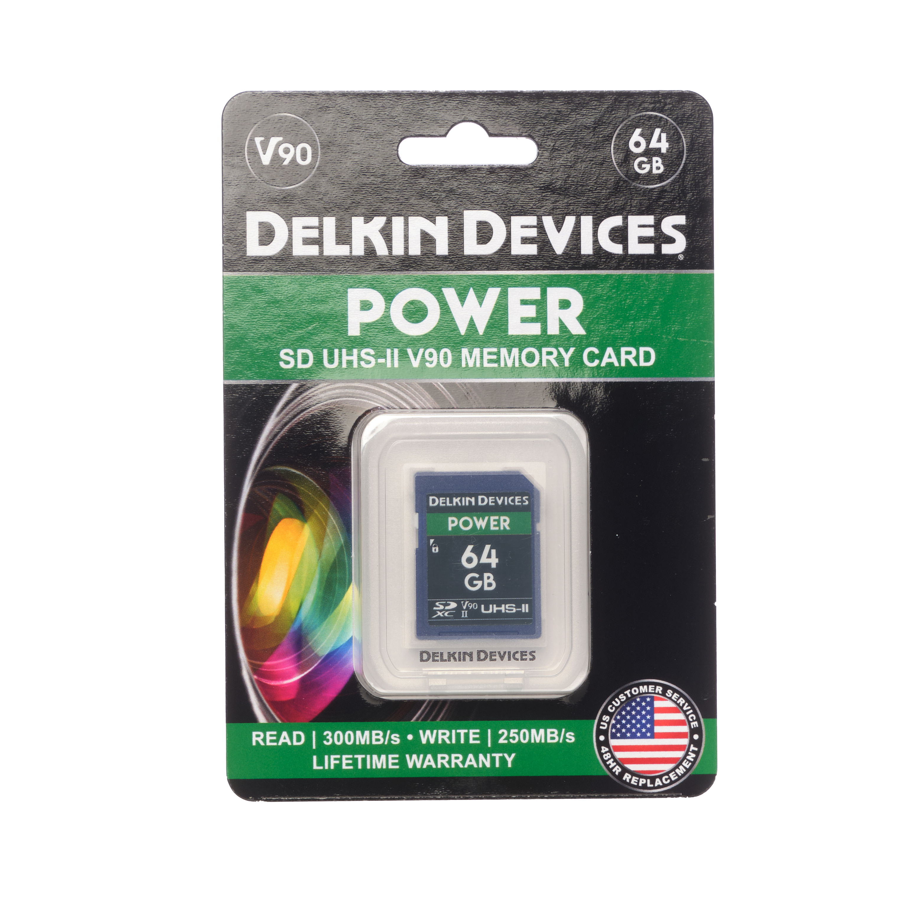 Delkin Devices POWER 64GB SDXC UHS-II U3 Class 10 V90 Memory Card
