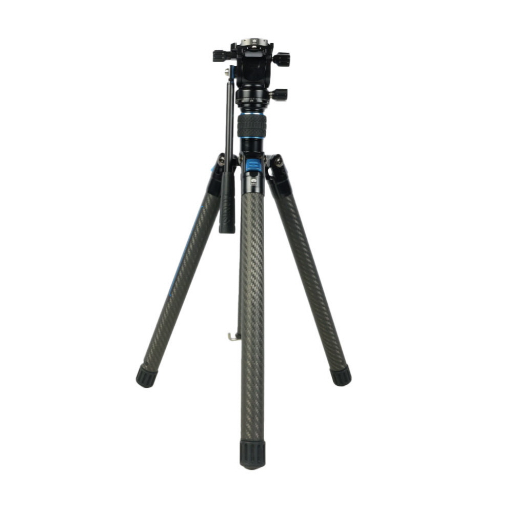 Sirui Traveler X Carbon Fiber Compact Video Tripod w/ AT10 Fluid Video Head, Center Column, 5-Section, 7.5-59.8 in.