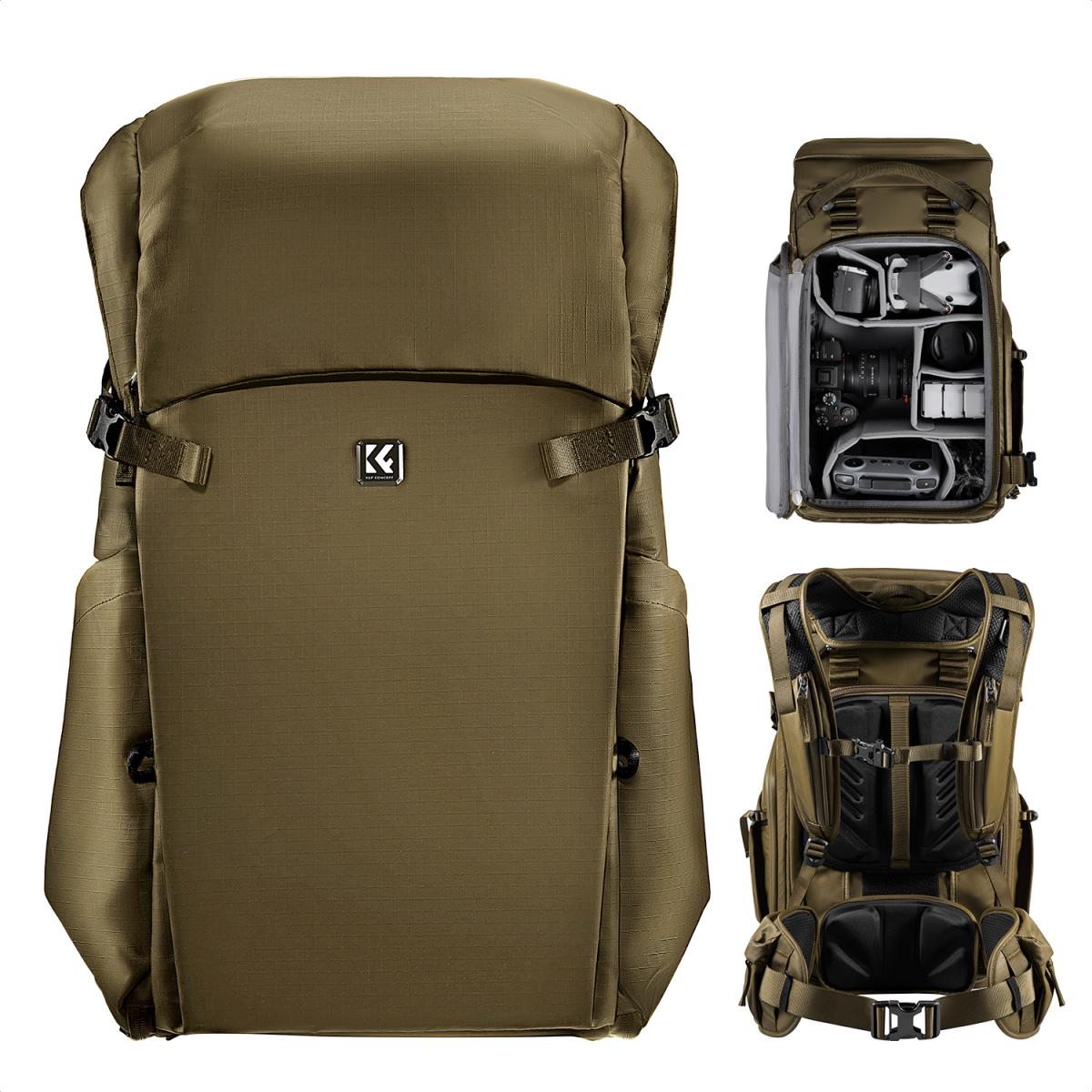 K&F Concept Star Wander 01 30L Camera Backpack w/ 15.6 in. Laptop Pocket, Champagne