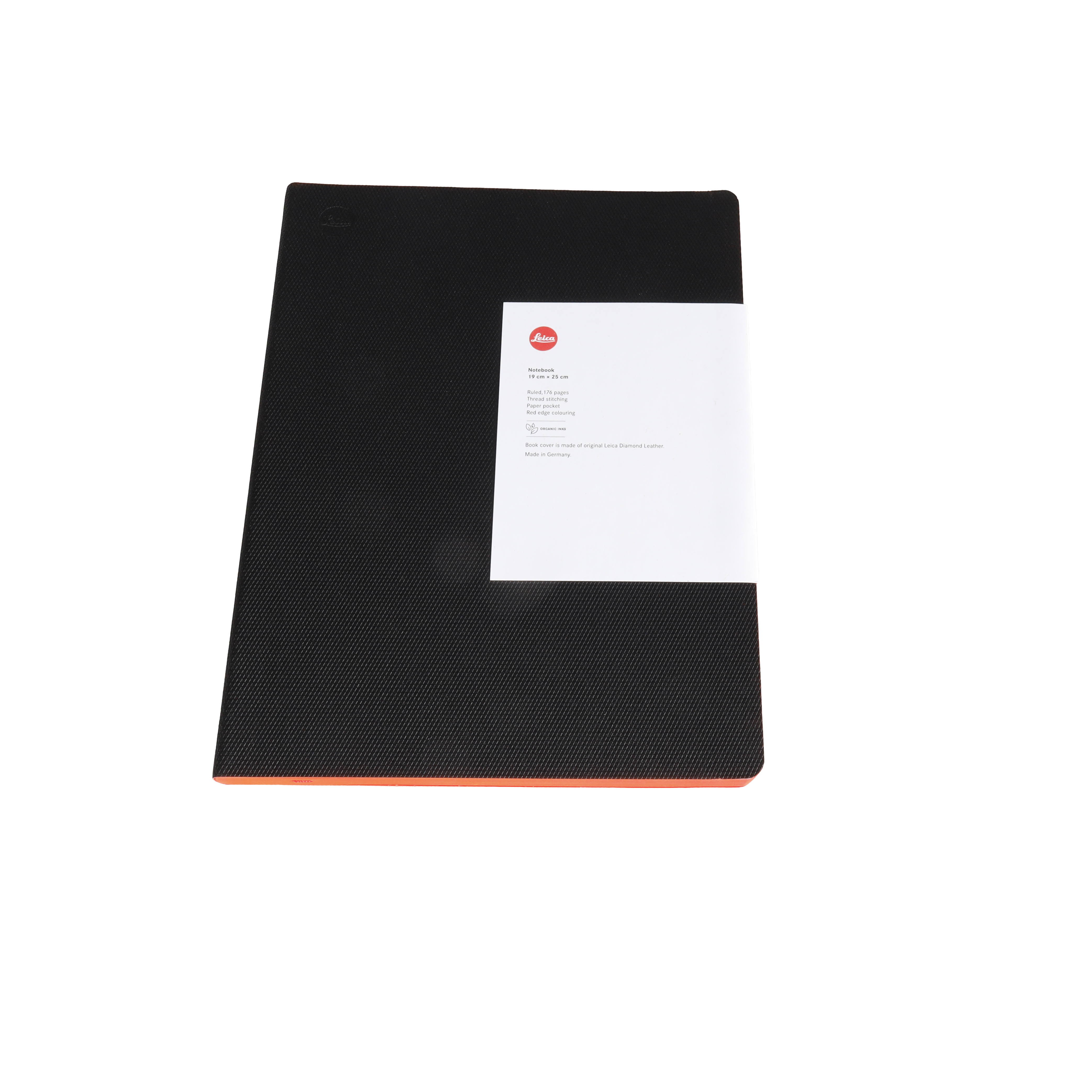 Leica Notebook, Black with Red Edge, 19 cm x 25 cm