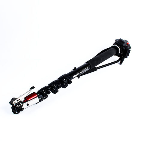 Manfrotto 561BHDV-1 Monopod with Fluid Head, Pan Bar, 4-Section, Black 30.31-78.72 in.