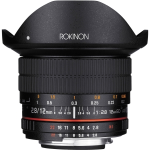 Rokinon 12mm f/2.8 ED AS NCS Fish-Eye Manual Lens for Canon EF-Mount, with Red Ring