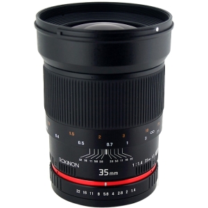 Rokinon 35mm F/1.4 AS UMC Manual Lens for 4/3 (Four-Thirds) System | 77 | (requires mount adapter for use on MFT)