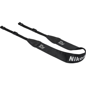 Nikon AN-DC9 Neck Strap, Black with White Stitched Nikon Df, 1.5 in.