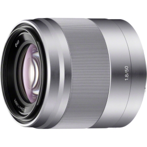 Sony E 50mm f/1.8 OSS Autofocus APS-C Lens for E-Mount, Silver | 49 | SEL50F18